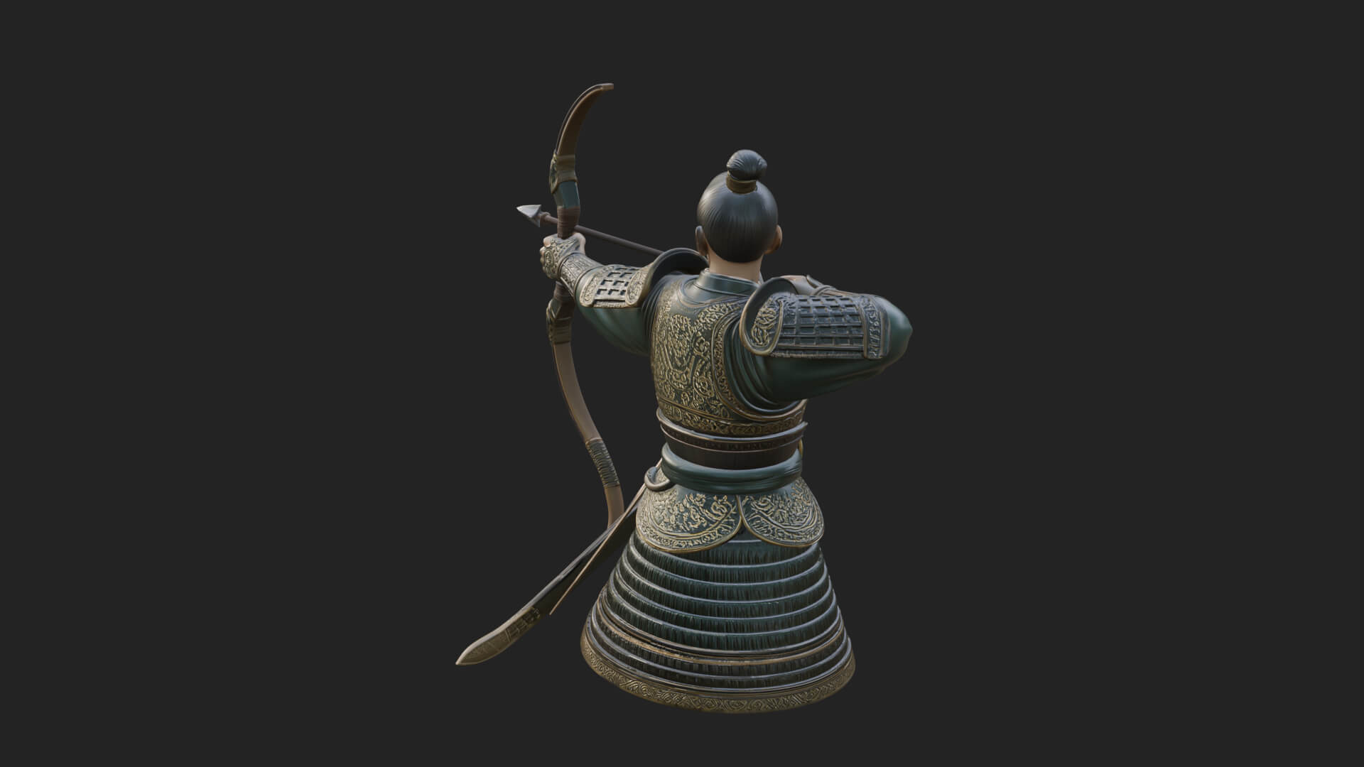 Samurai Archer Statue Design 8 3D Print Model 3D Model