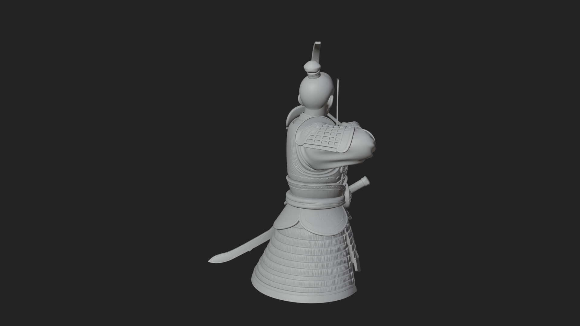 Samurai Archer Statue Design 8 3D Print Model 3D Model