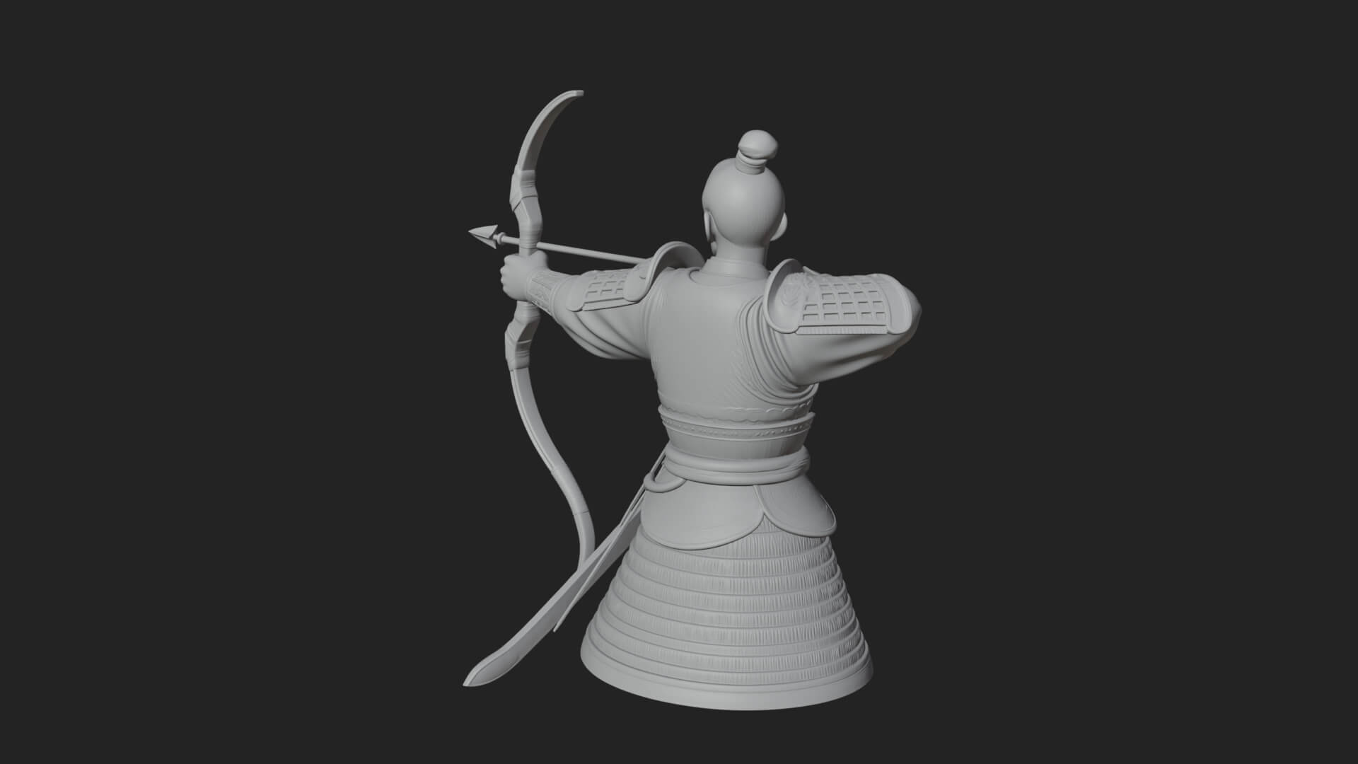 Samurai Archer Statue Design 8 3D Print Model 3D Model