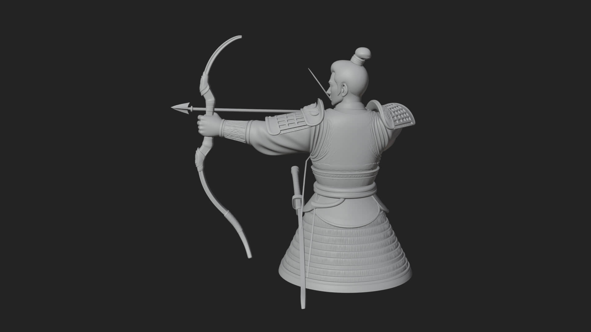 Samurai Archer Statue Design 8 3D Print Model 3D Model