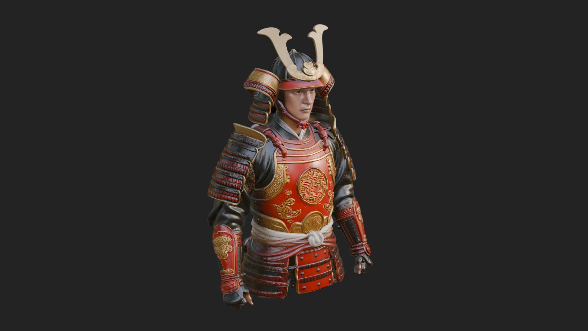 Samurai Armor Display Statue Design 10 3D Print Model 3D Model