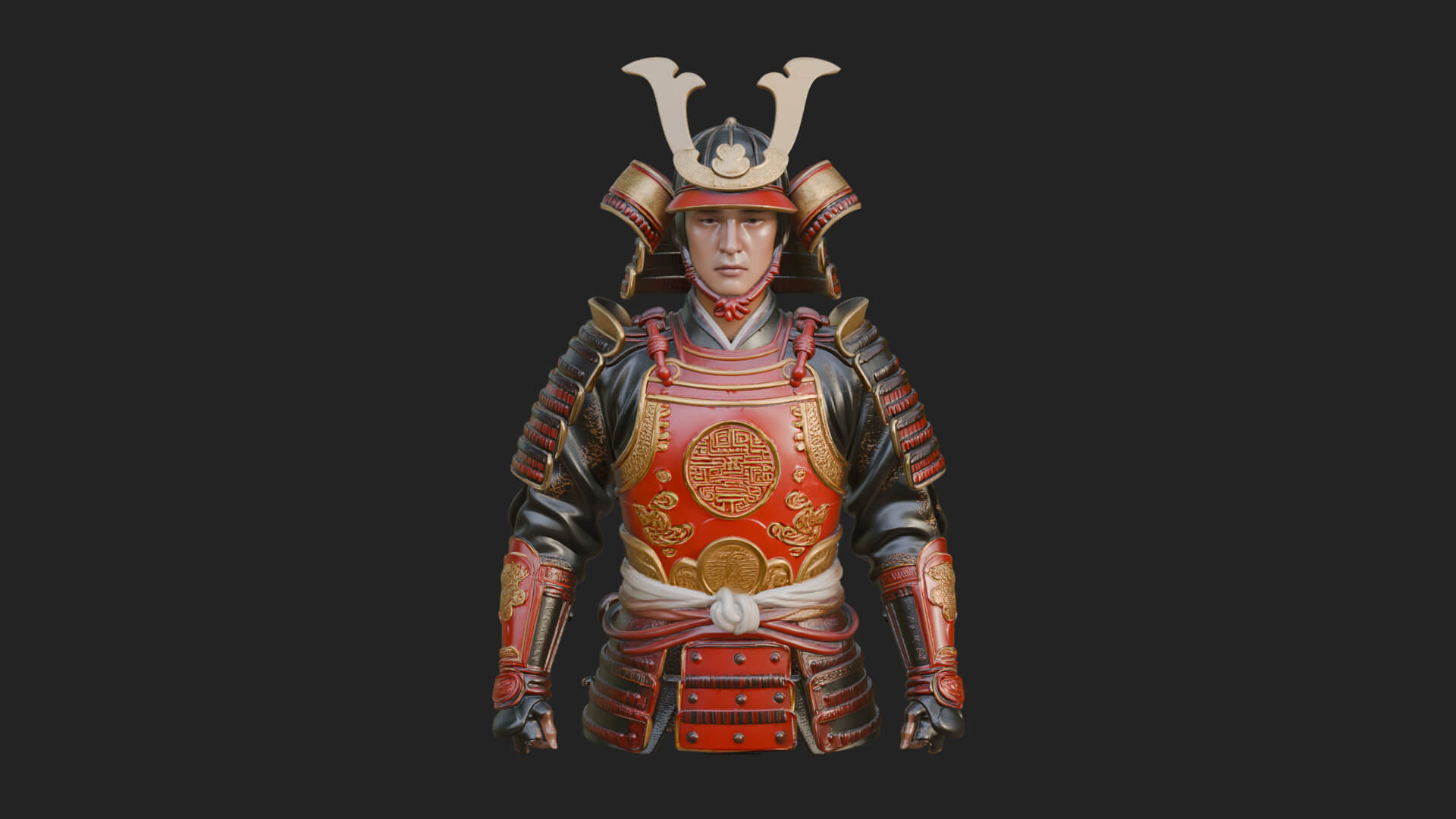 Samurai Armor Display Statue Design 10 3D Print Model 3D Model