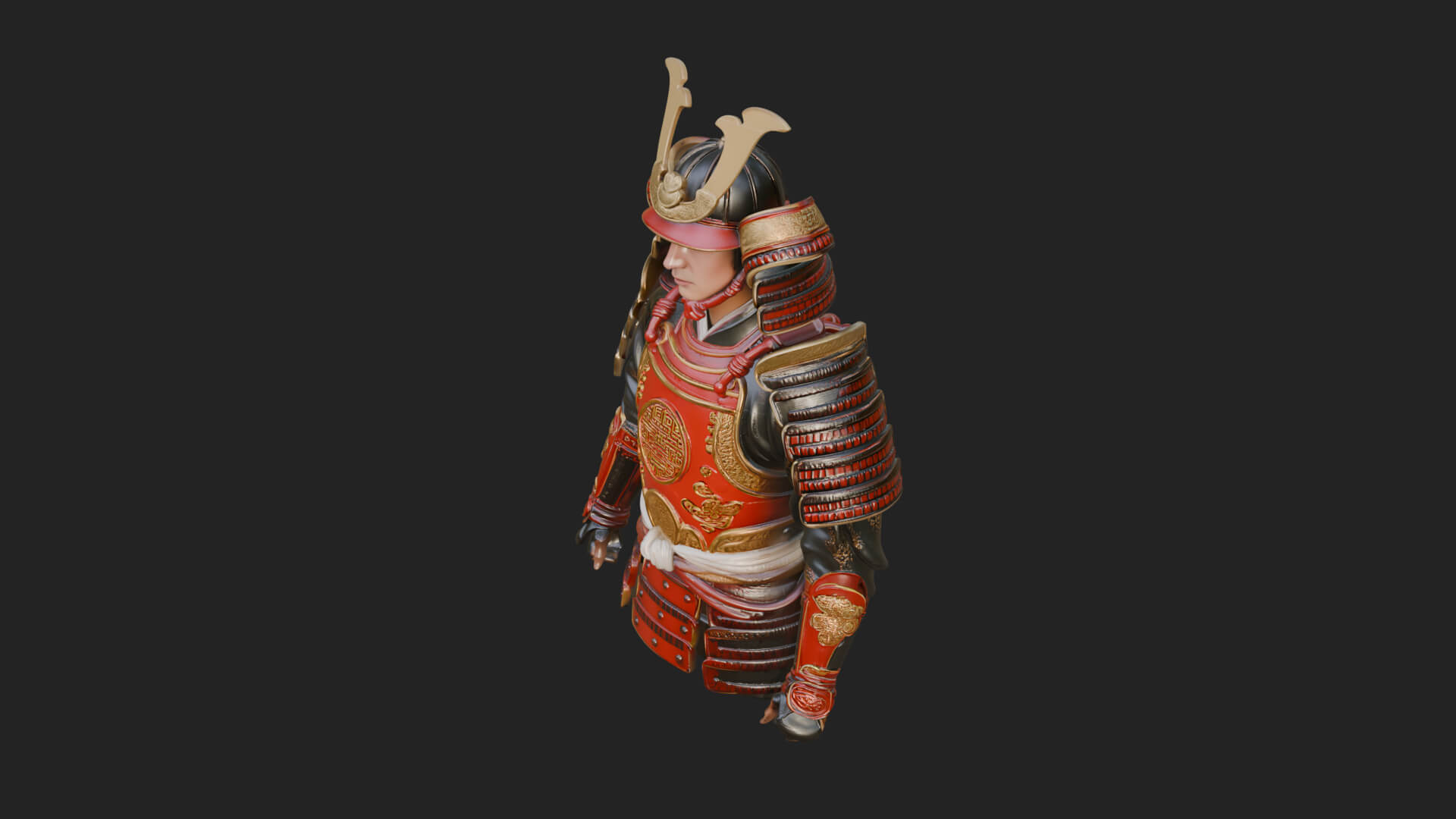 Samurai Armor Display Statue Design 10 3D Print Model 3D Model