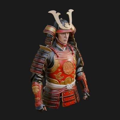 Samurai Armor Display Statue Design 10 3D Print Model