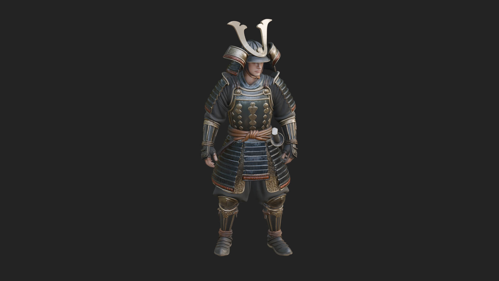 Samurai Armor Display Statue Design 11 3D Print Model 3D Model
