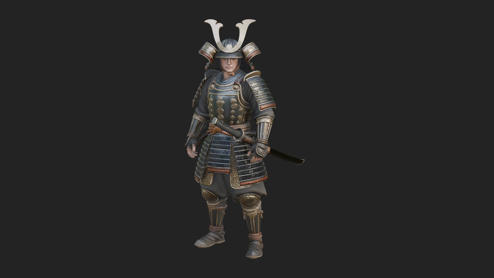 Samurai Armor Display Statue Design 11 3D Print Model 3D Model