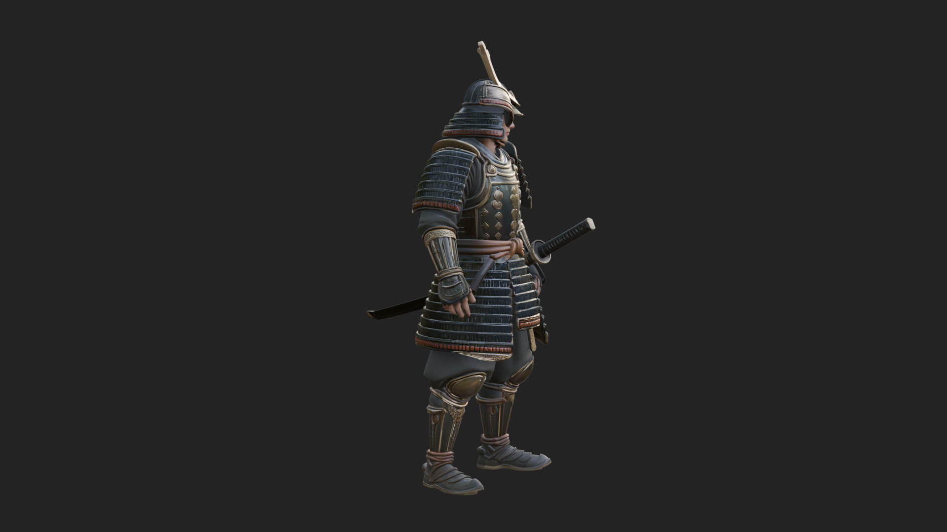 Samurai Armor Display Statue Design 11 3D Print Model 3D Model