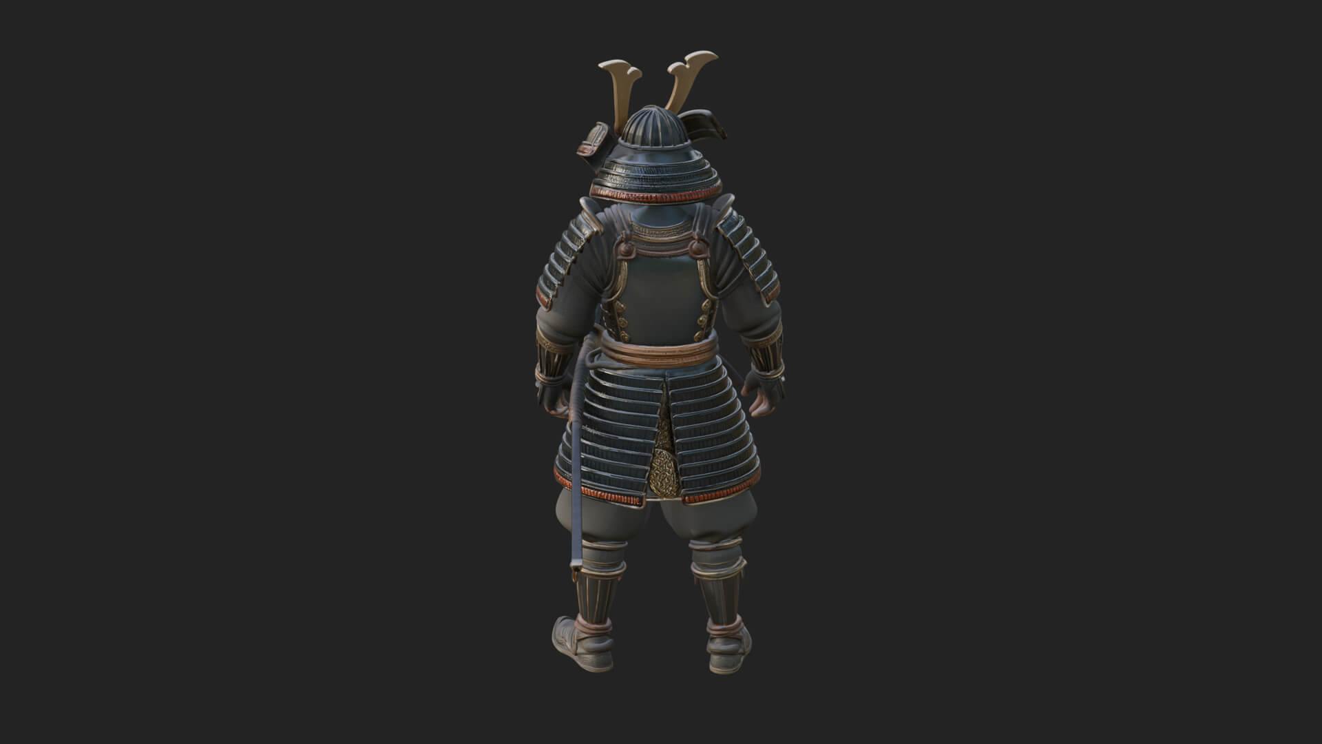 Samurai Armor Display Statue Design 11 3D Print Model 3D Model