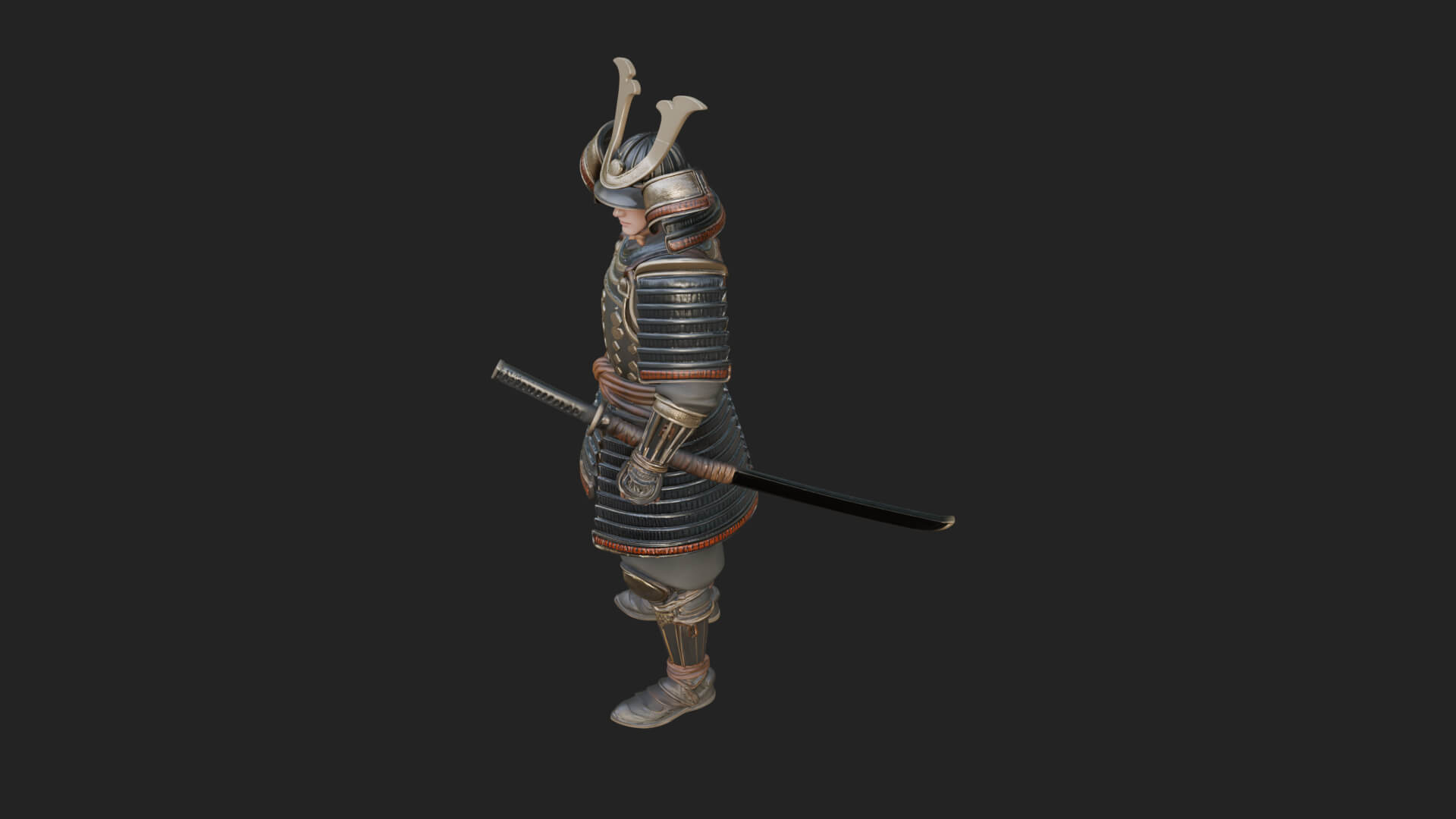 Samurai Armor Display Statue Design 11 3D Print Model 3D Model
