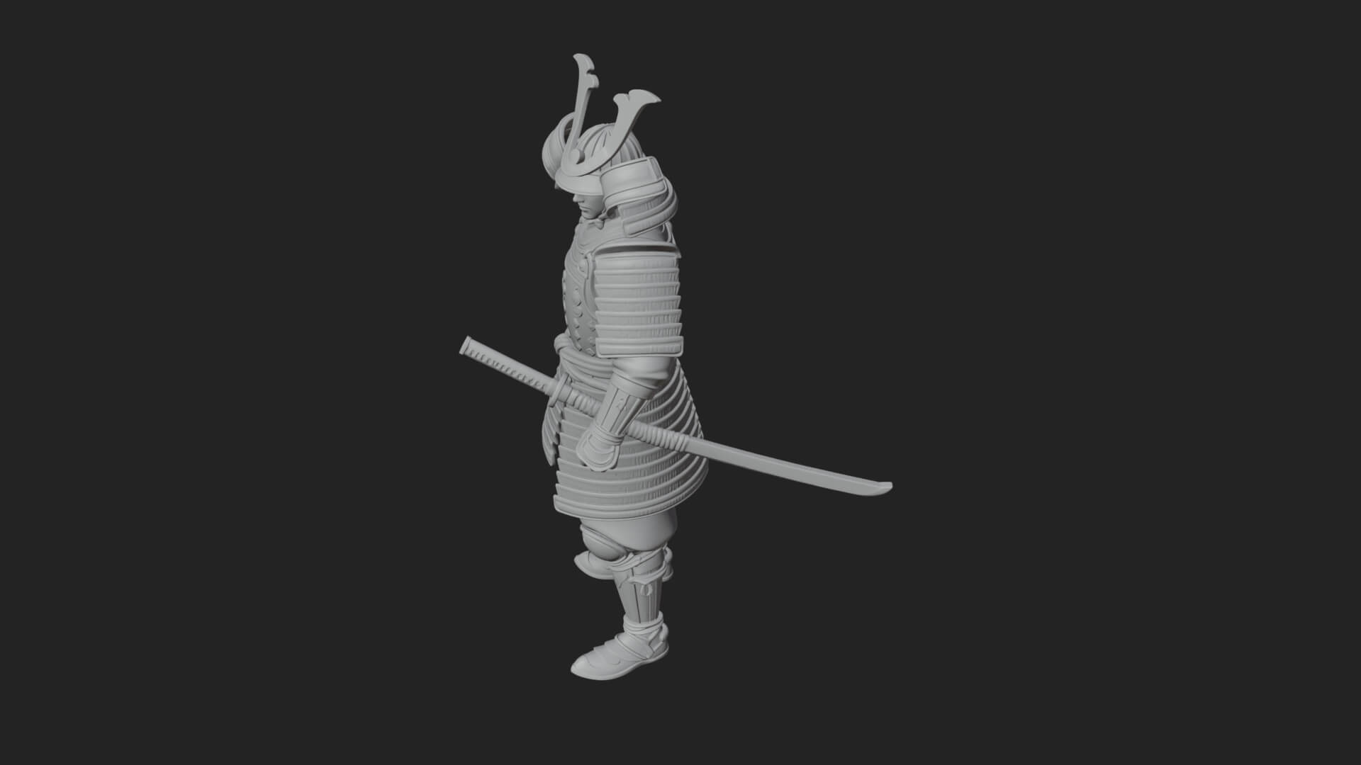 Samurai Armor Display Statue Design 11 3D Print Model 3D Model