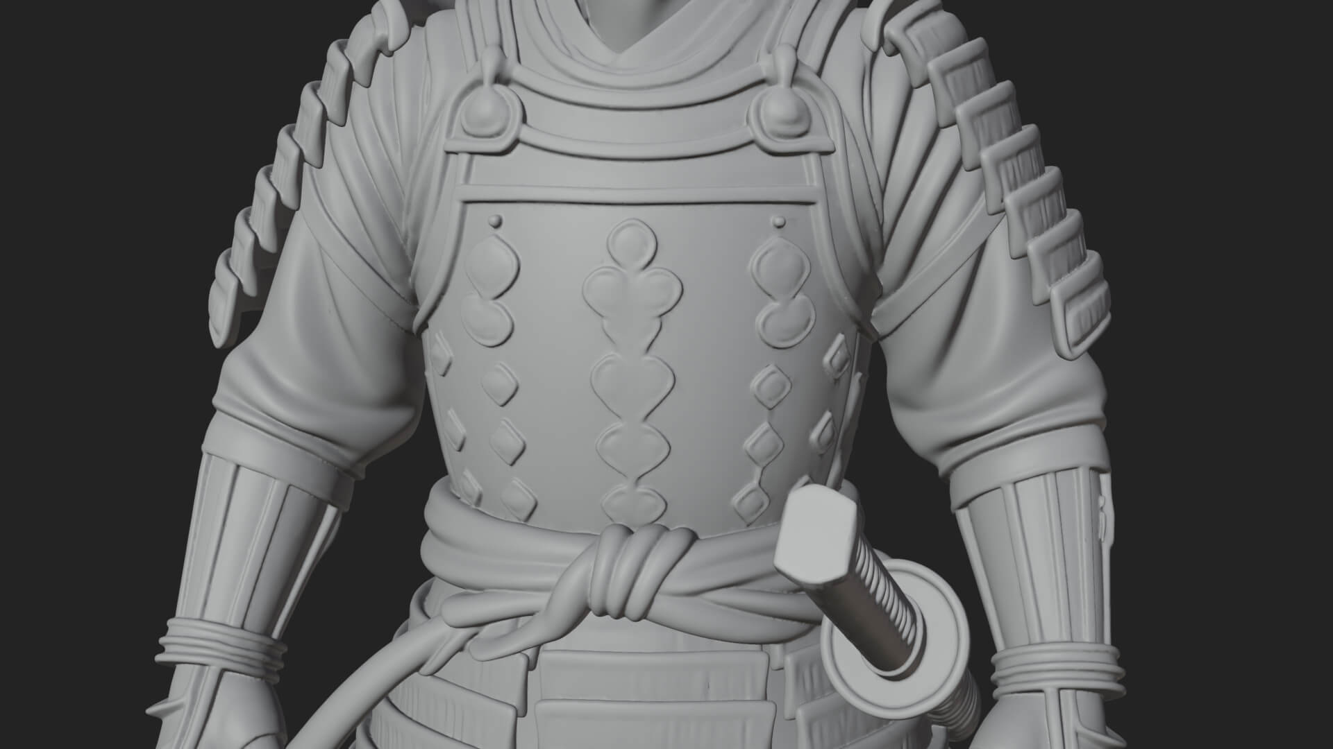 Samurai Armor Display Statue Design 11 3D Print Model 3D Model