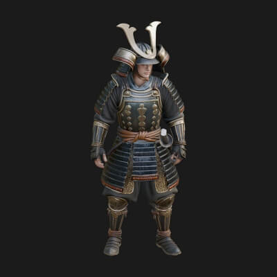 Samurai Armor Display Statue Design 11 3D Print Model