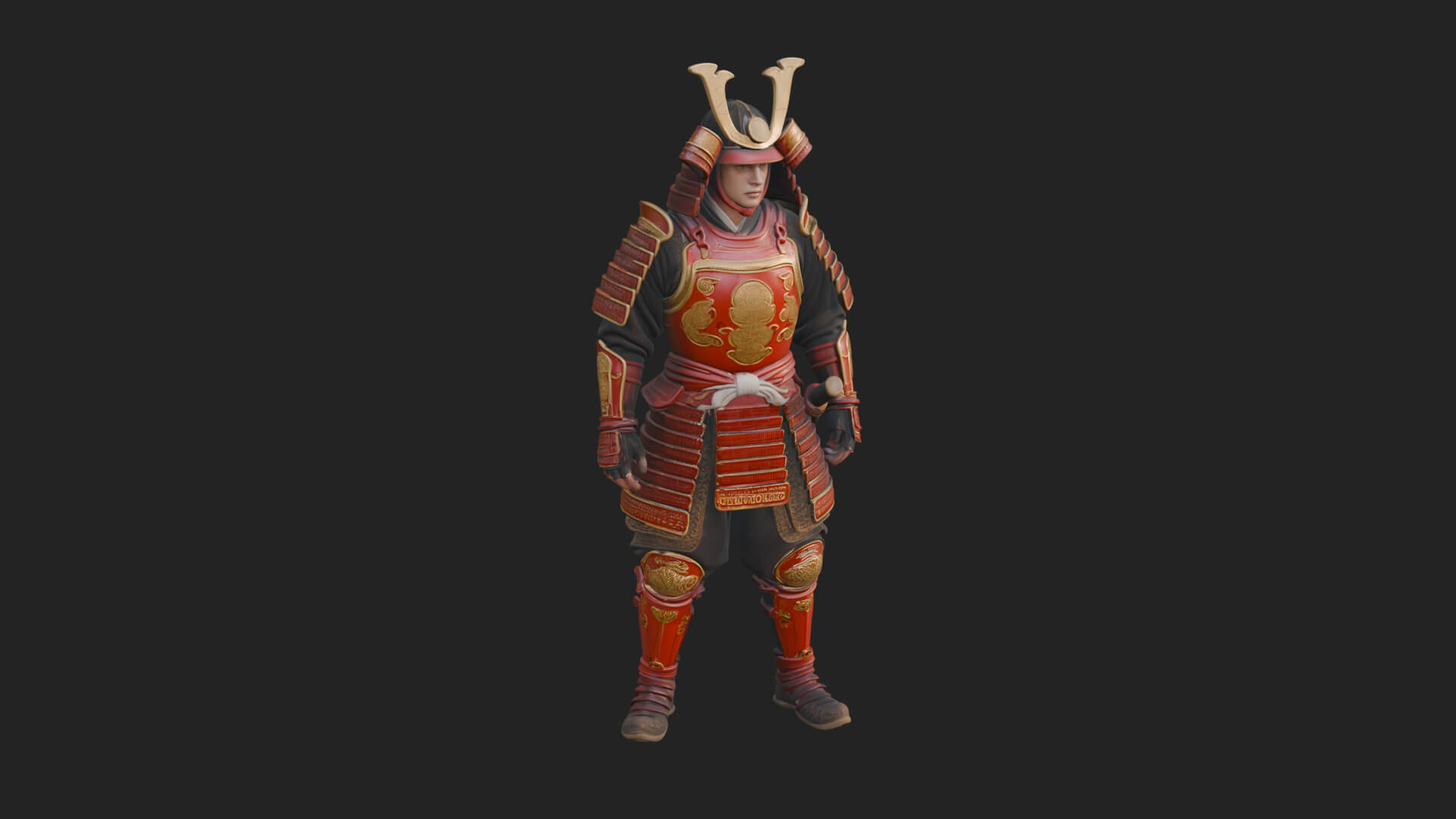 Samurai Armor Display Statue Design 12 3D Print Model 3D Model