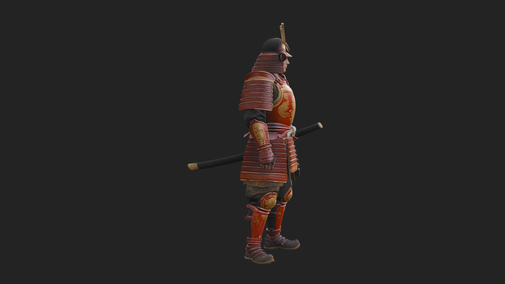 Samurai Armor Display Statue Design 12 3D Print Model 3D Model