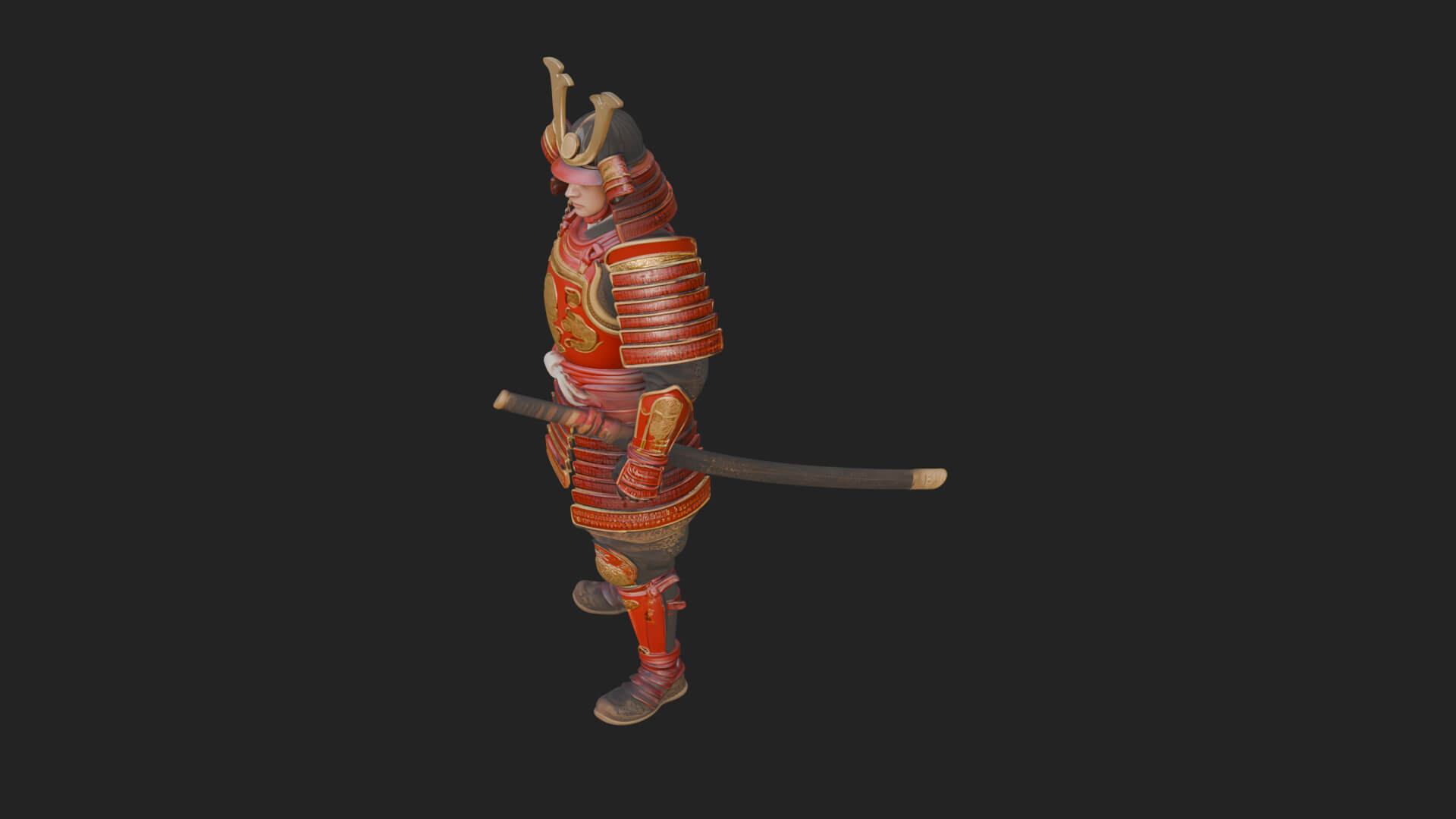 Samurai Armor Display Statue Design 12 3D Print Model 3D Model