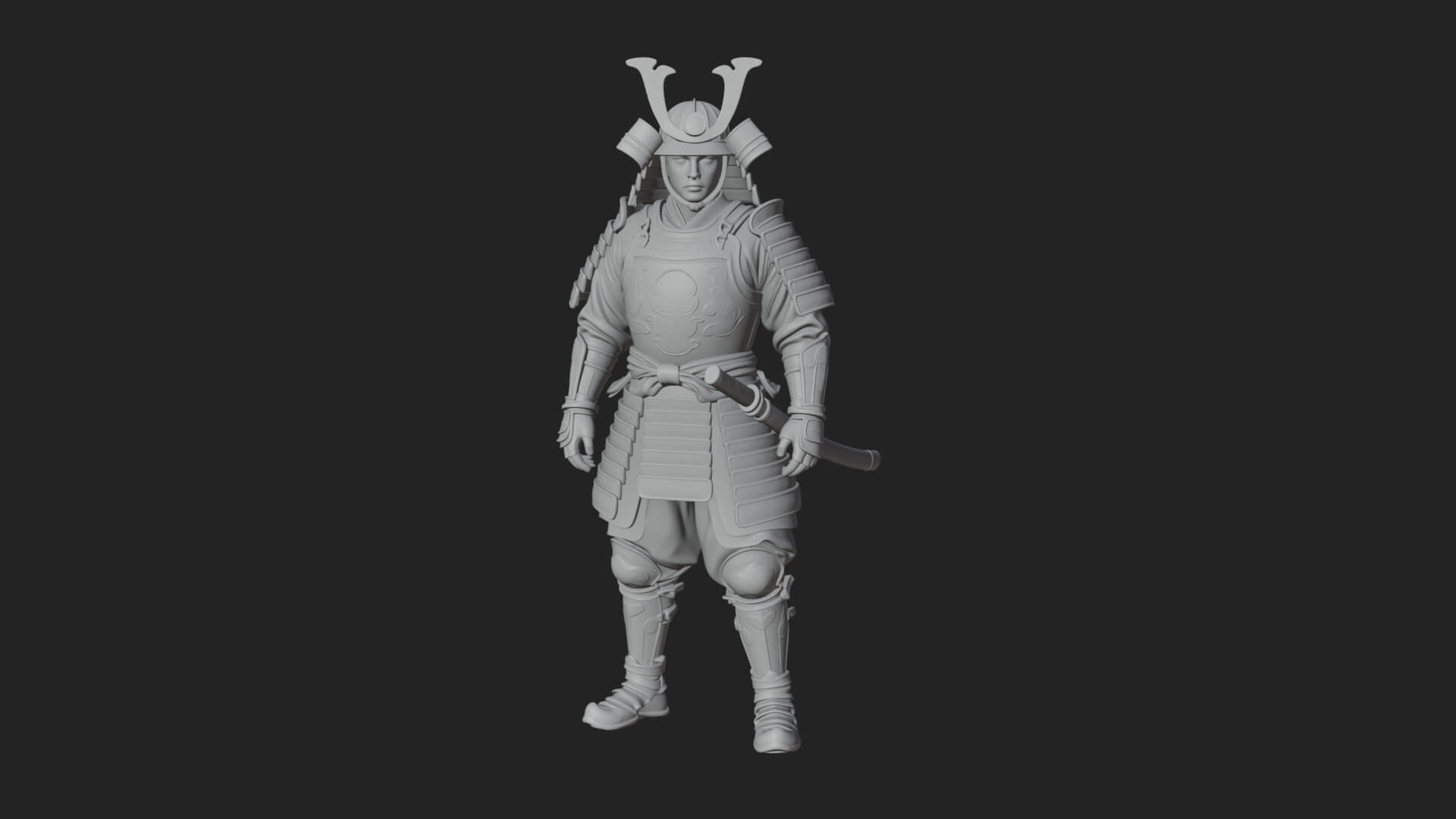 Samurai Armor Display Statue Design 12 3D Print Model 3D Model