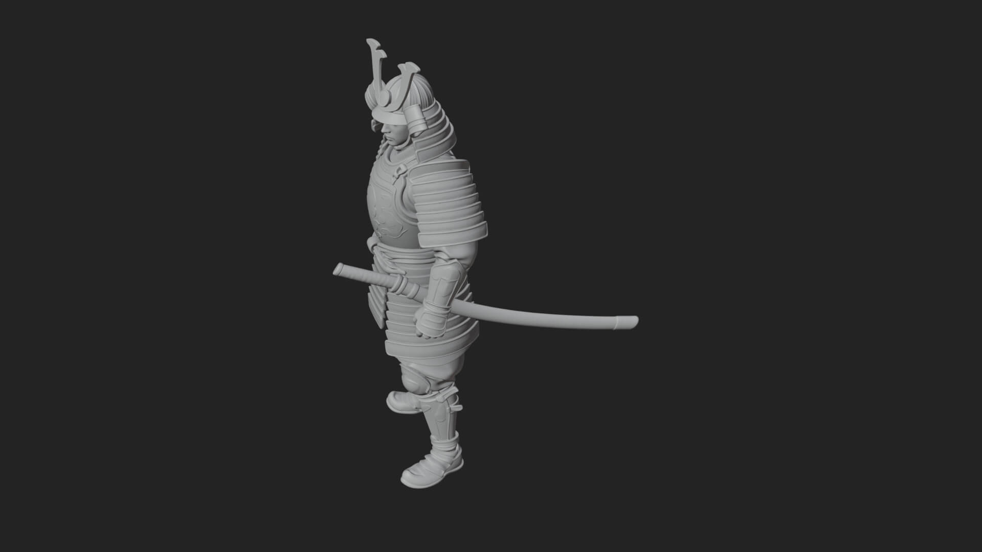 Samurai Armor Display Statue Design 12 3D Print Model 3D Model