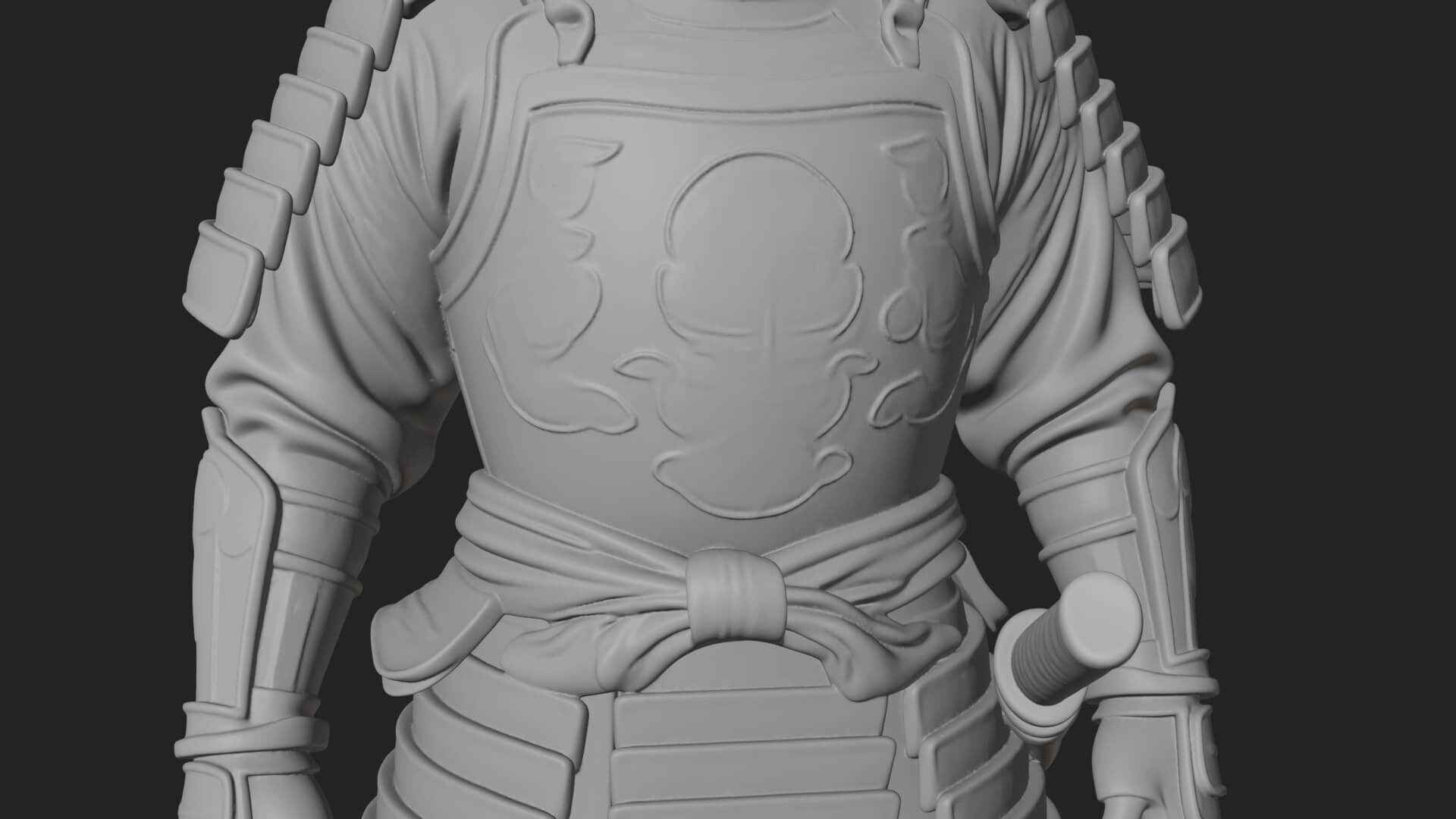 Samurai Armor Display Statue Design 12 3D Print Model 3D Model