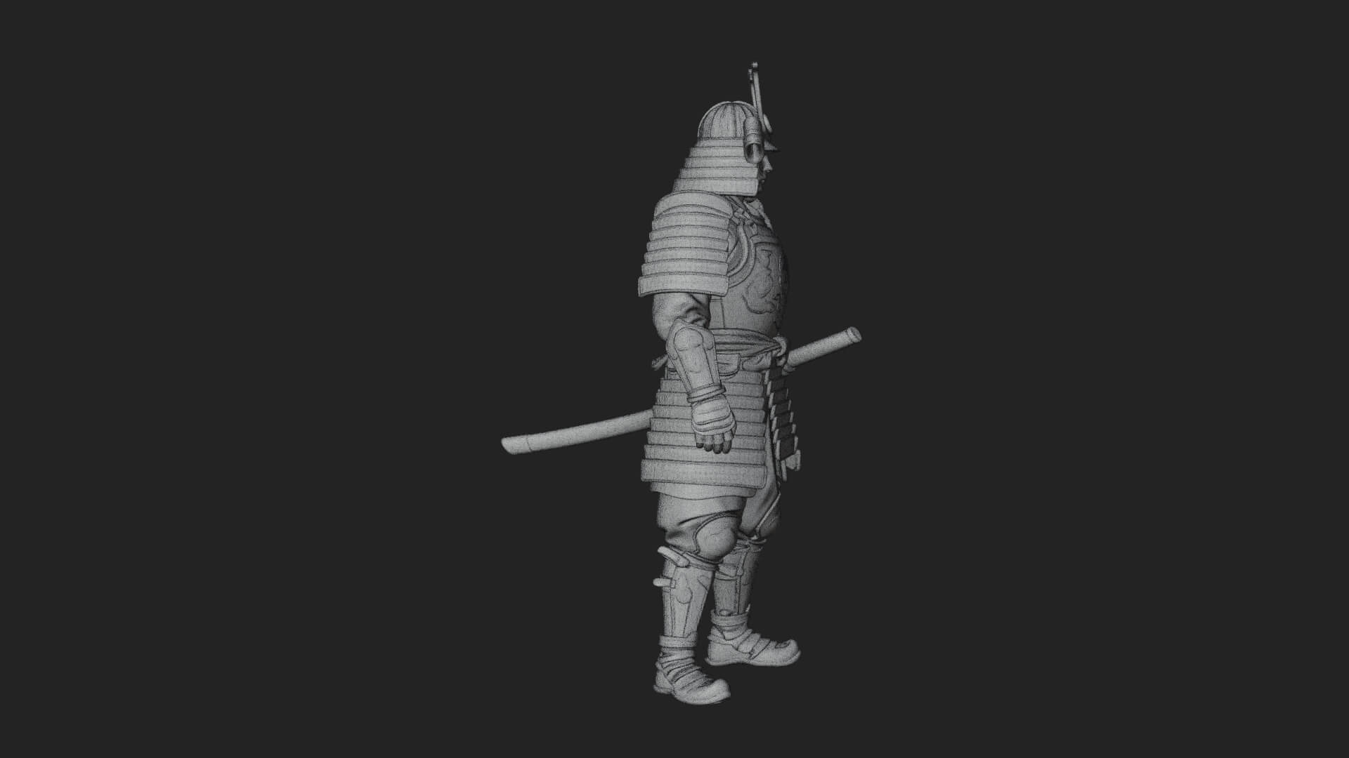 Samurai Armor Display Statue Design 12 3D Print Model 3D Model