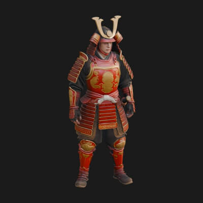 Samurai Armor Display Statue Design 12 3D Print Model
