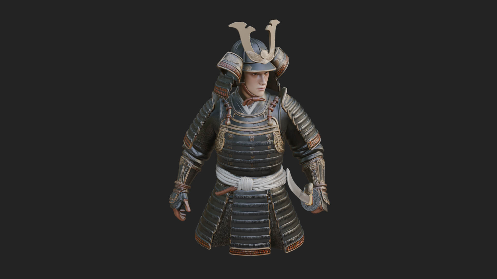 Samurai Armor Display Statue Design 13 3d Print Model 3D Model