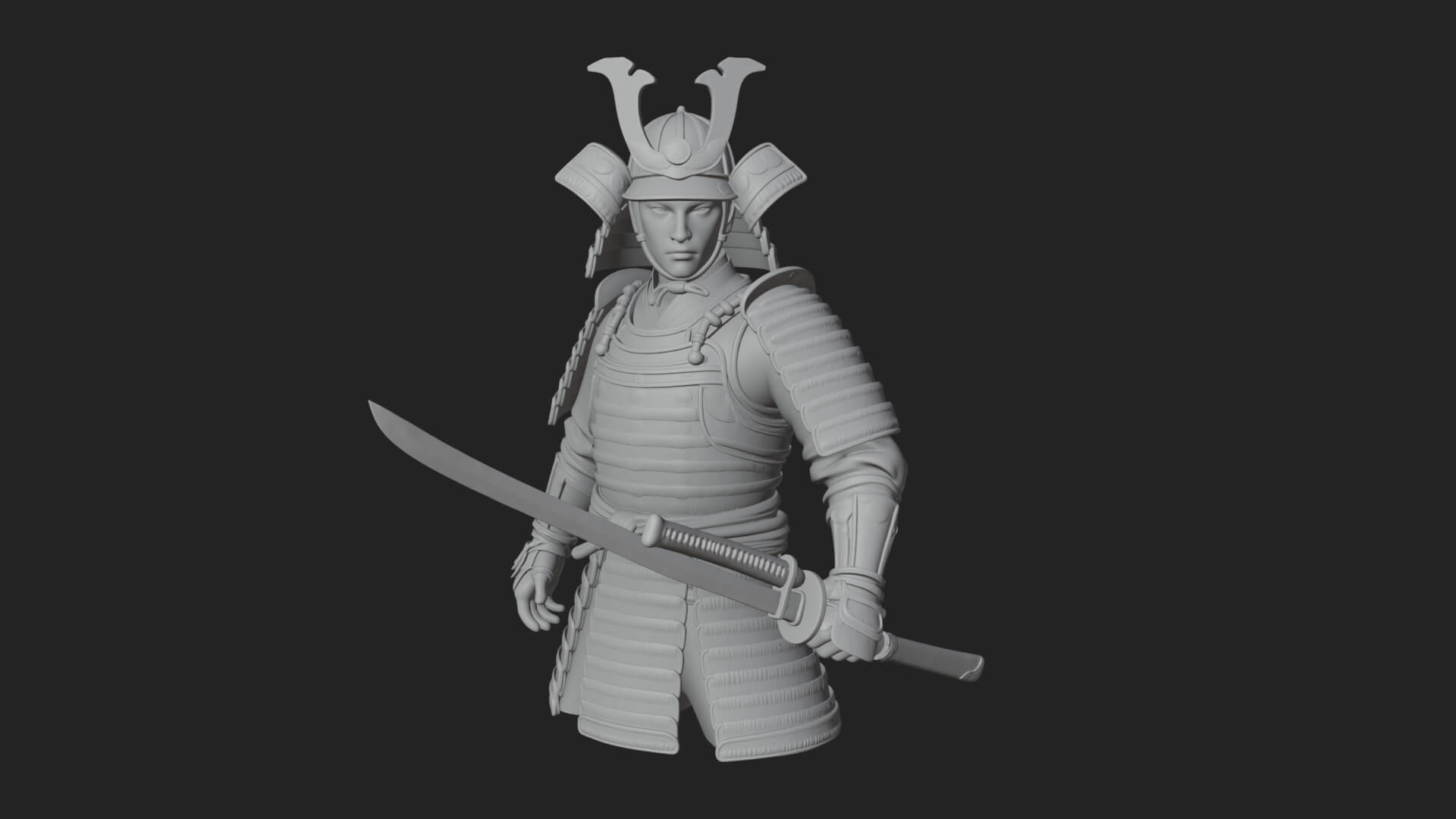 Samurai Armor Display Statue Design 13 3d Print Model 3D Model