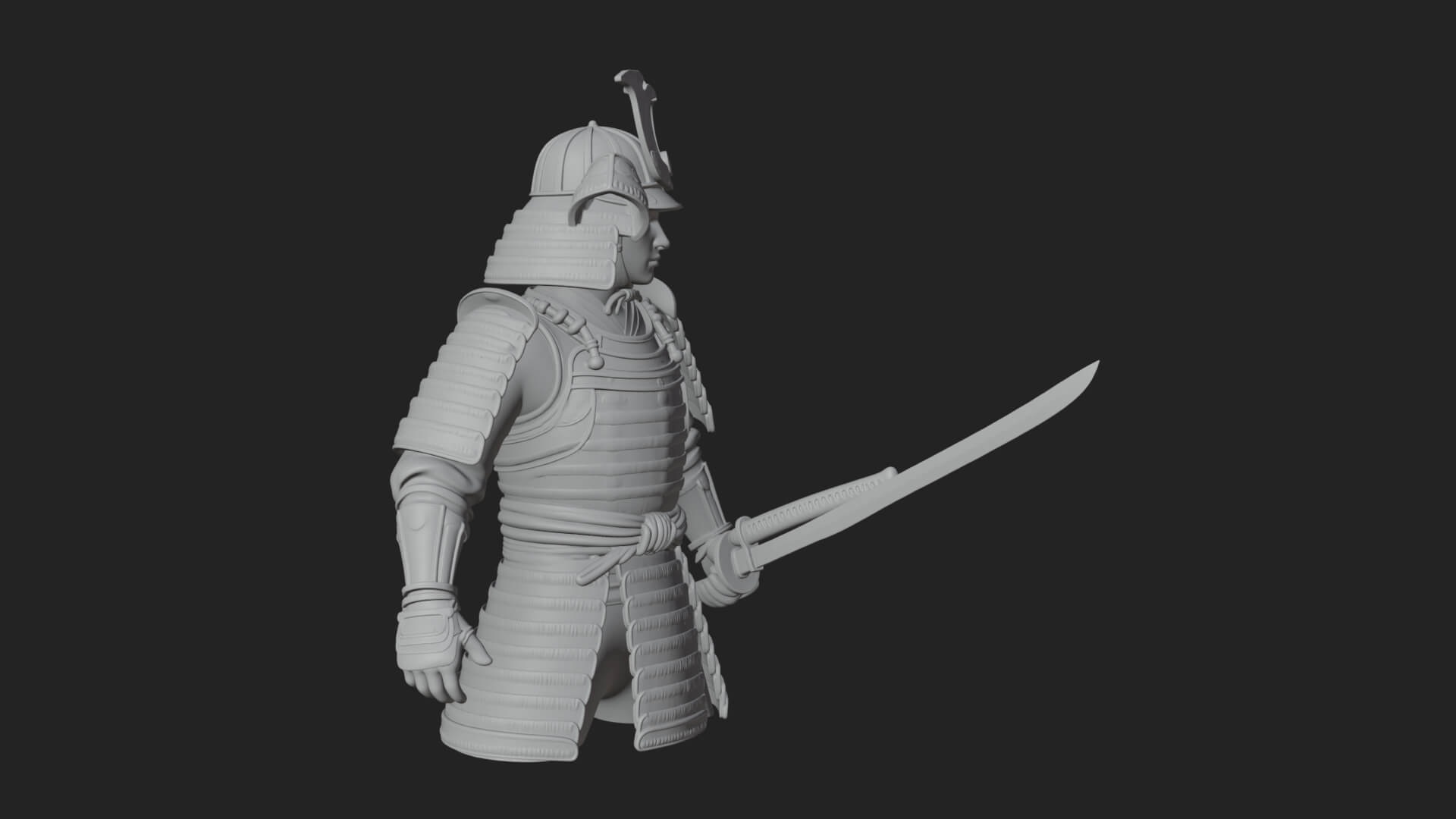 Samurai Armor Display Statue Design 13 3d Print Model 3D Model