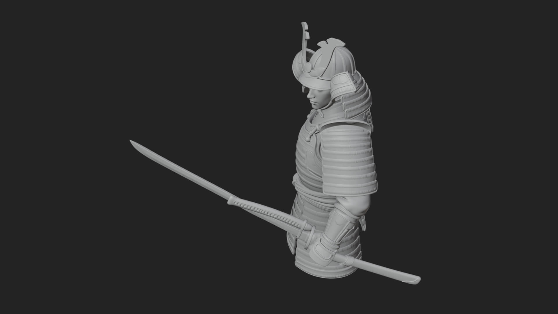Samurai Armor Display Statue Design 13 3d Print Model 3D Model