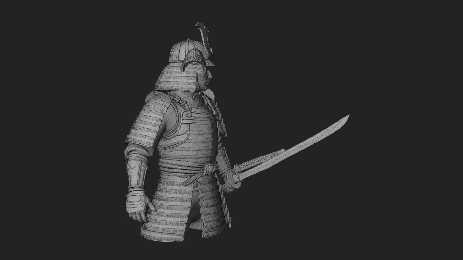 Samurai Armor Display Statue Design 13 3d Print Model 3D Model
