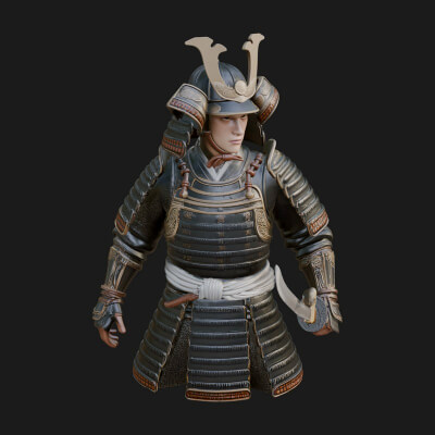 Samurai Armor Display Statue Design 13 3d Print Model