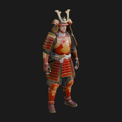 Samurai Armor Display Statue Design 14 3D Print Model
