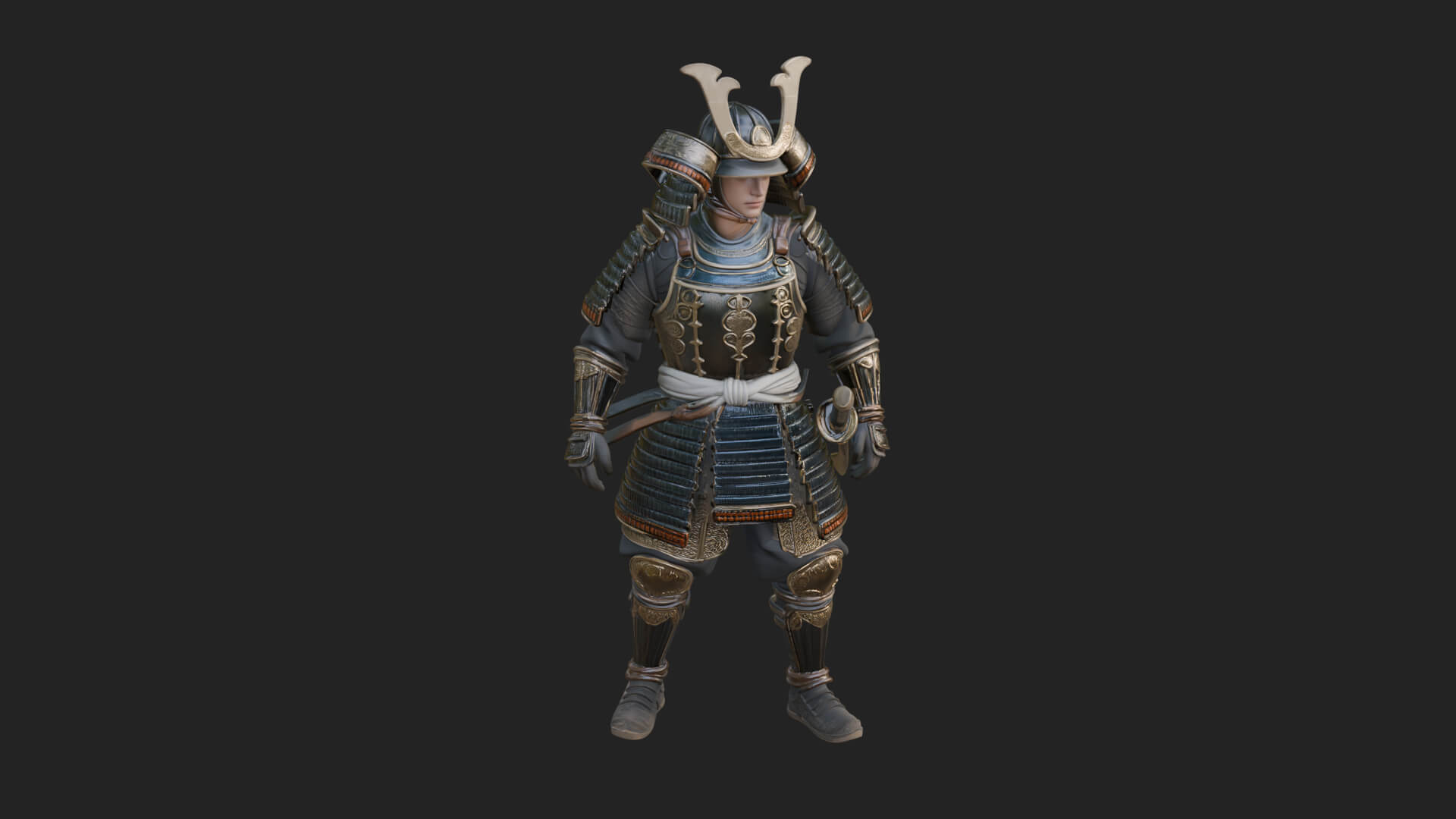 Samurai Armor Display Statue Design 15 3D Print Model 3D Model