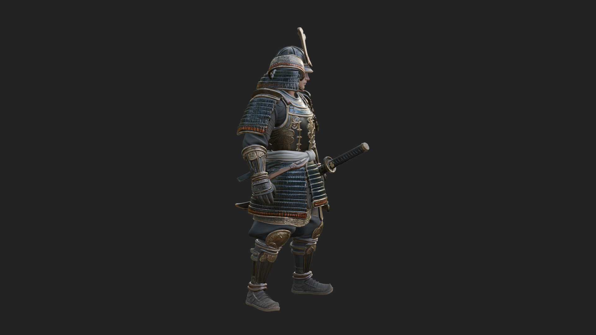 Samurai Armor Display Statue Design 15 3D Print Model 3D Model