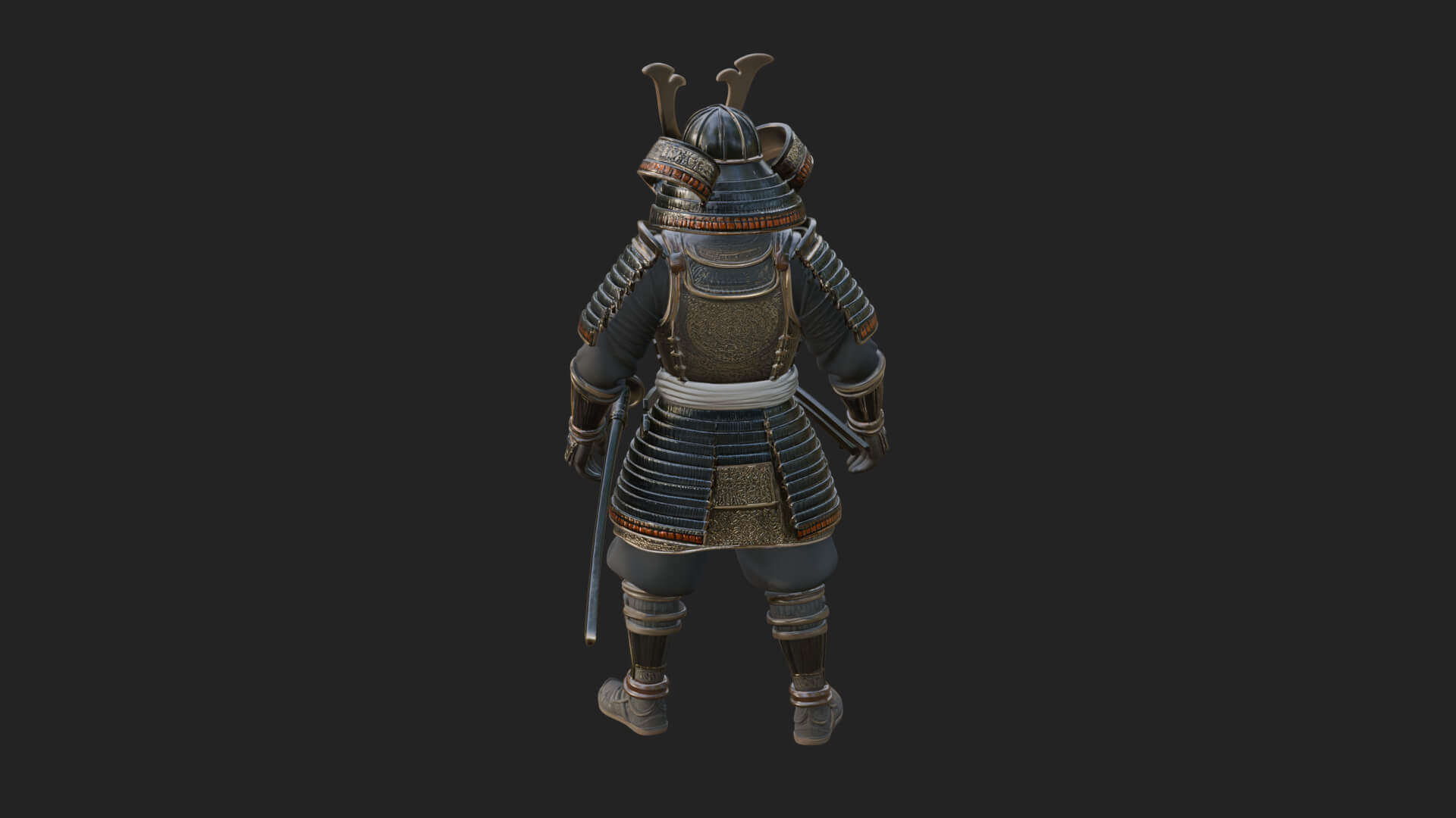 Samurai Armor Display Statue Design 15 3D Print Model 3D Model