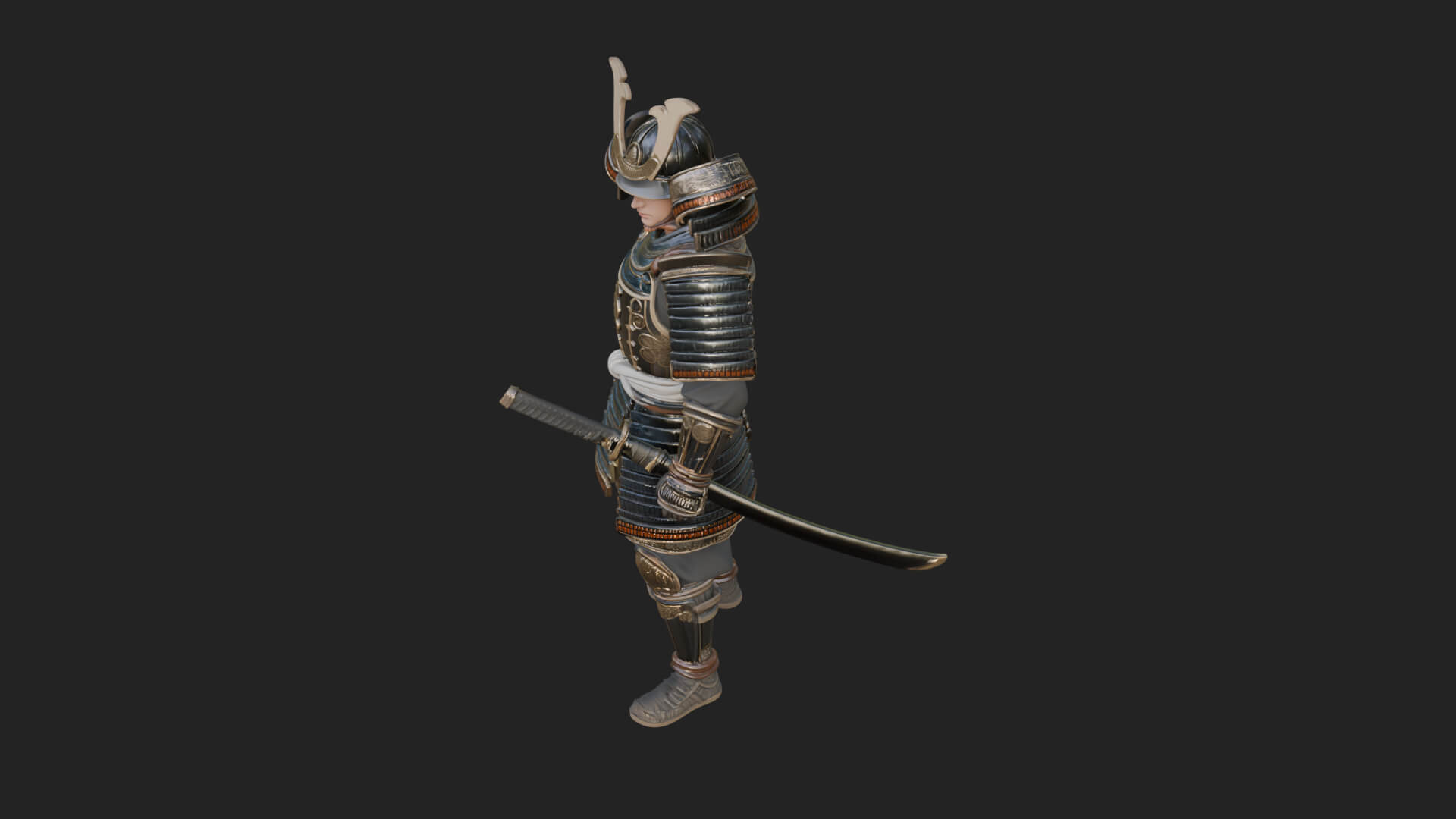 Samurai Armor Display Statue Design 15 3D Print Model 3D Model
