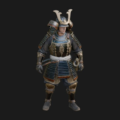 Samurai Armor Display Statue Design 15 3D Print Model