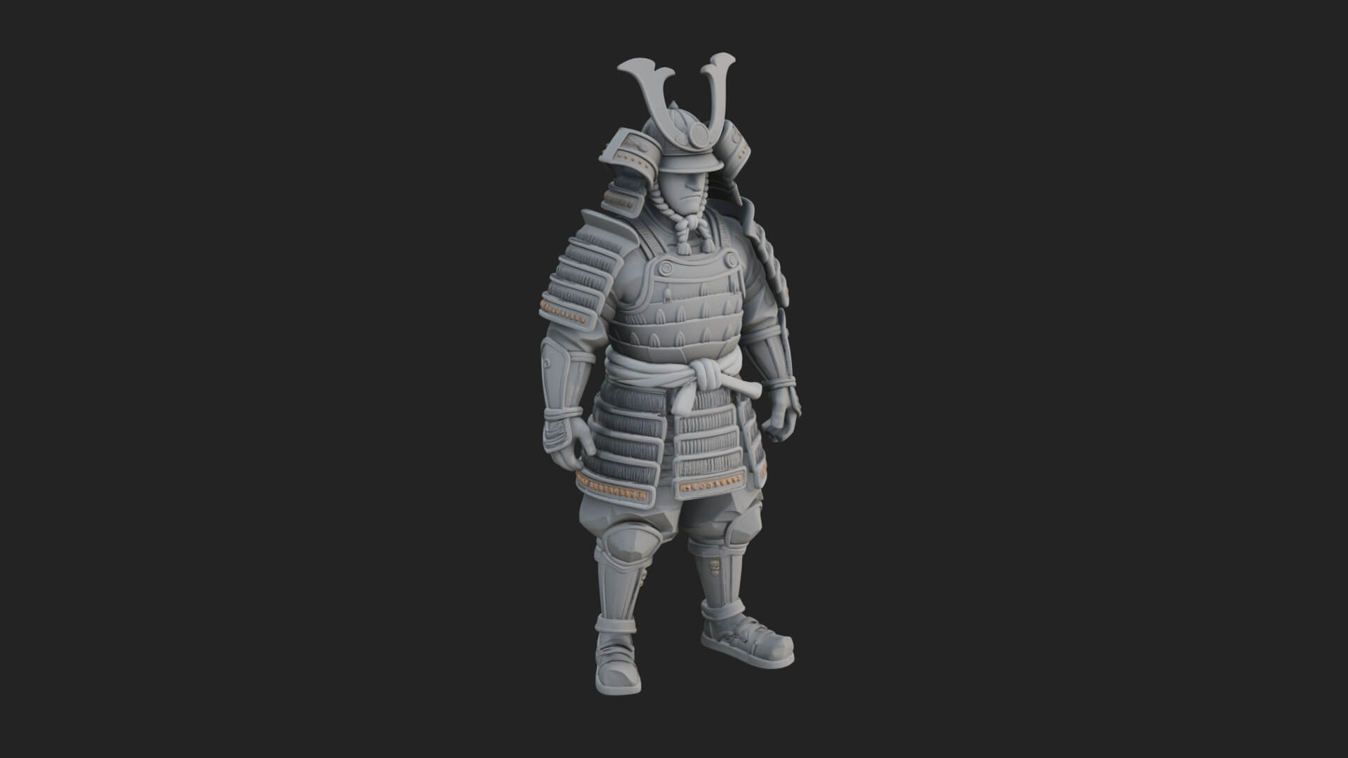 Samurai Armor Display Statue Design 5 3D Print Model 3D Model