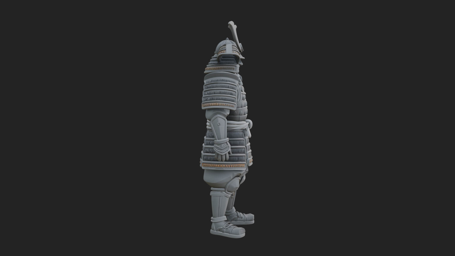 Samurai Armor Display Statue Design 5 3D Print Model 3D Model