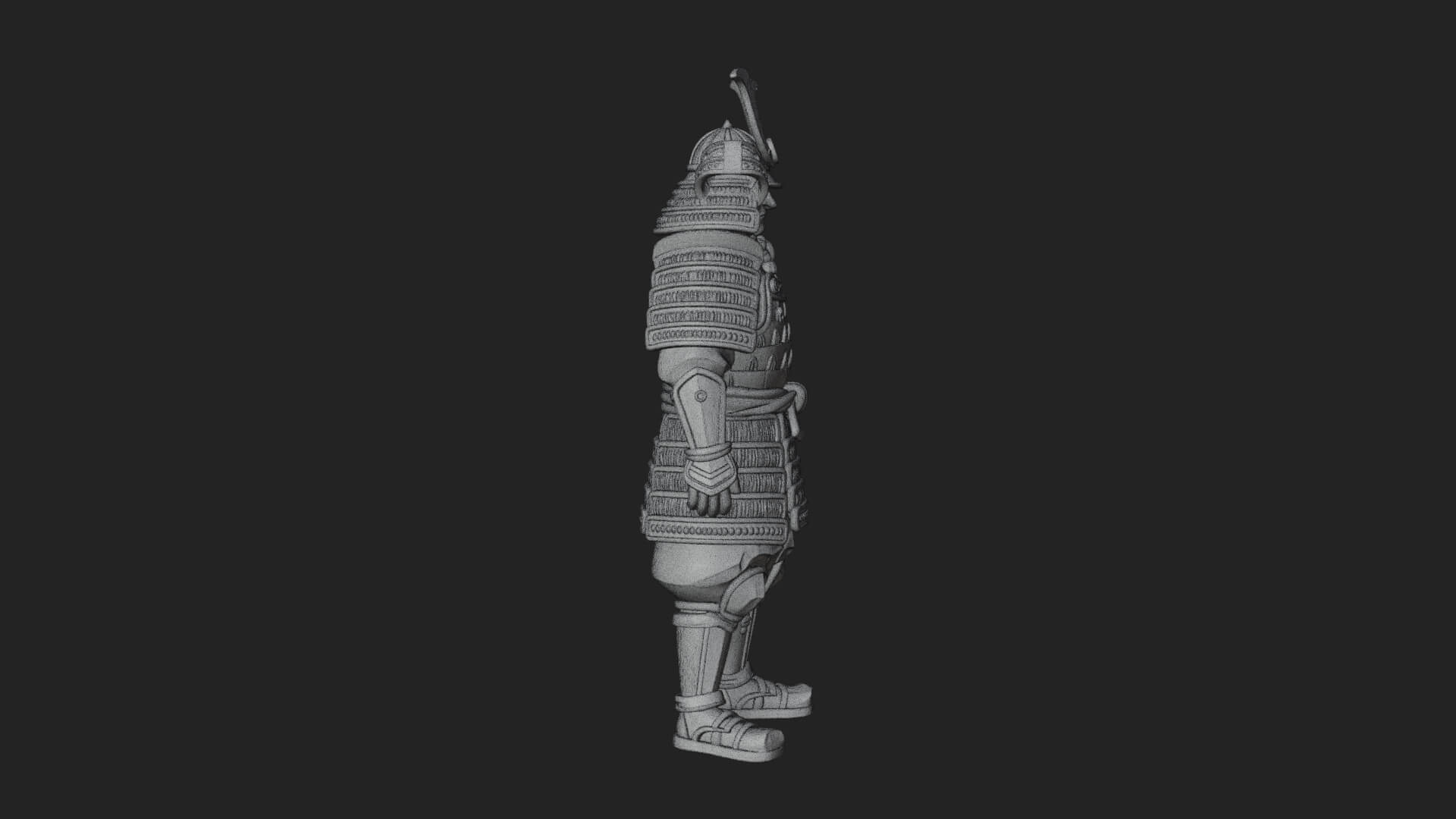 Samurai Armor Display Statue Design 5 3D Print Model 3D Model