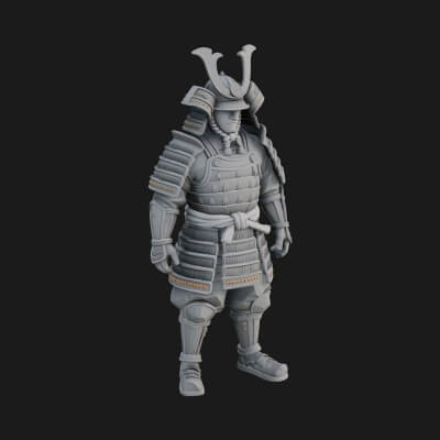 Samurai Armor Display Statue Design 5 3D Print Model
