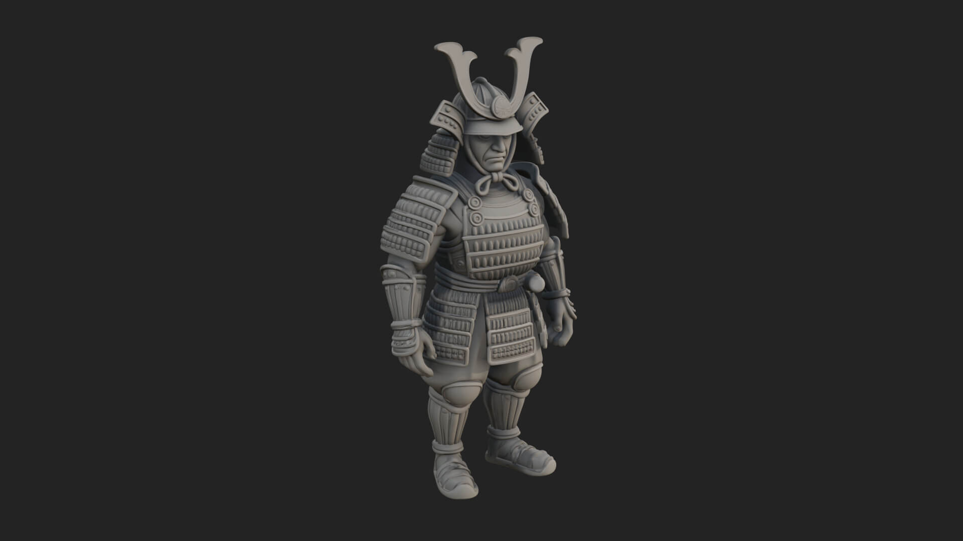 Samurai Armor Display Statue Design 6 3D Print Model 3D Model