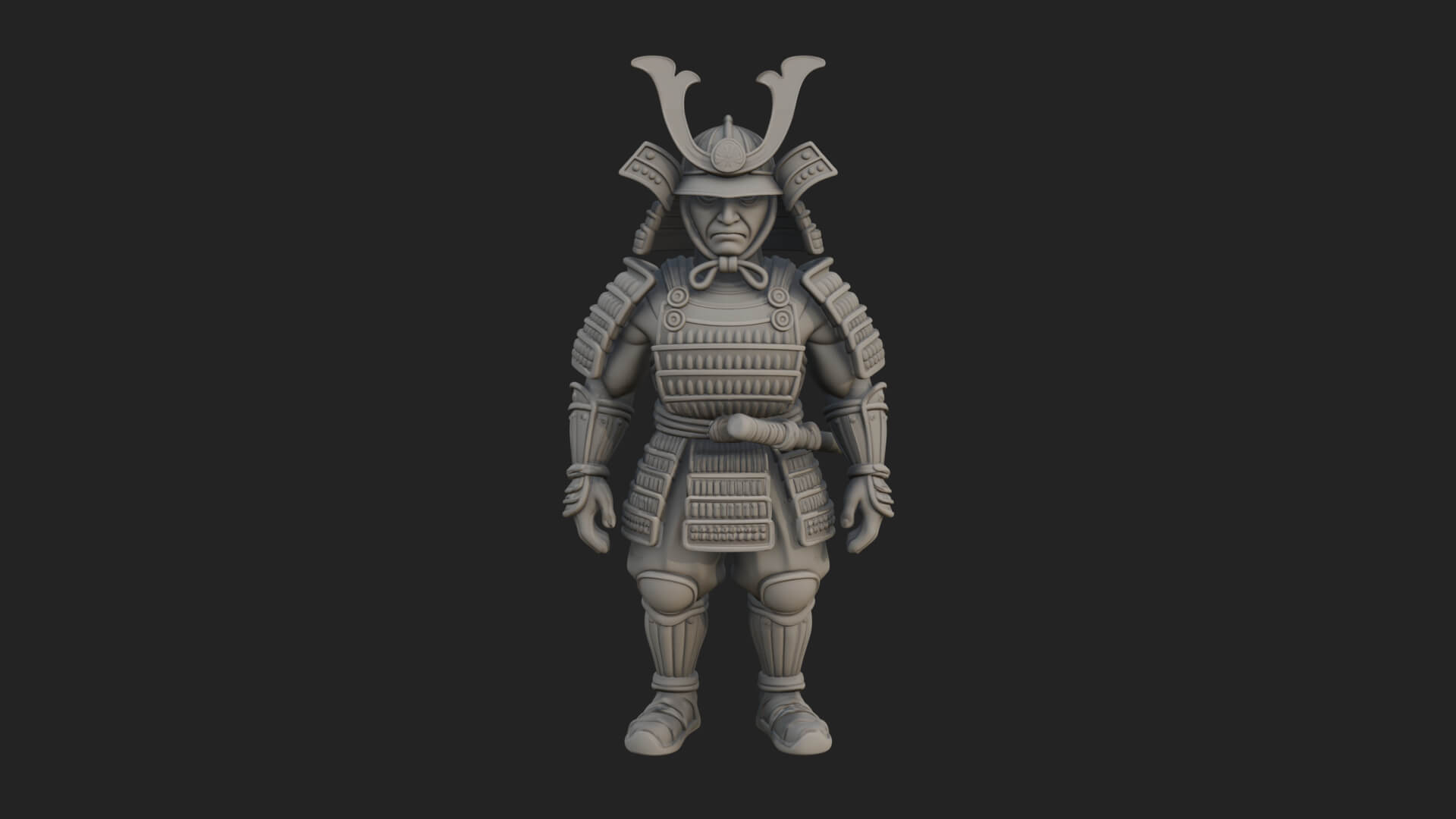Samurai Armor Display Statue Design 6 3D Print Model 3D Model