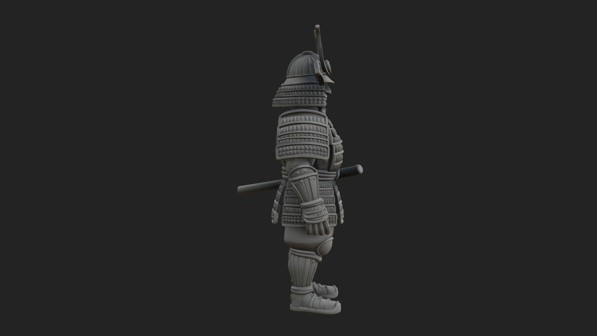 Samurai Armor Display Statue Design 6 3D Print Model 3D Model