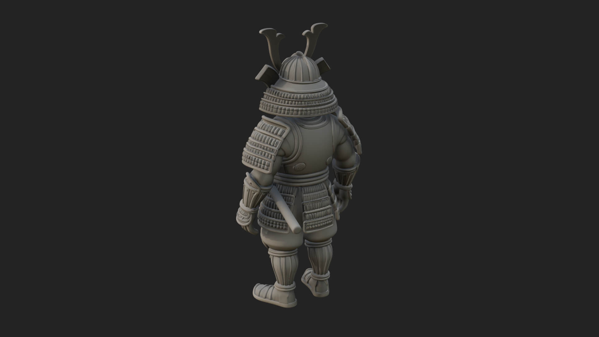 Samurai Armor Display Statue Design 6 3D Print Model 3D Model