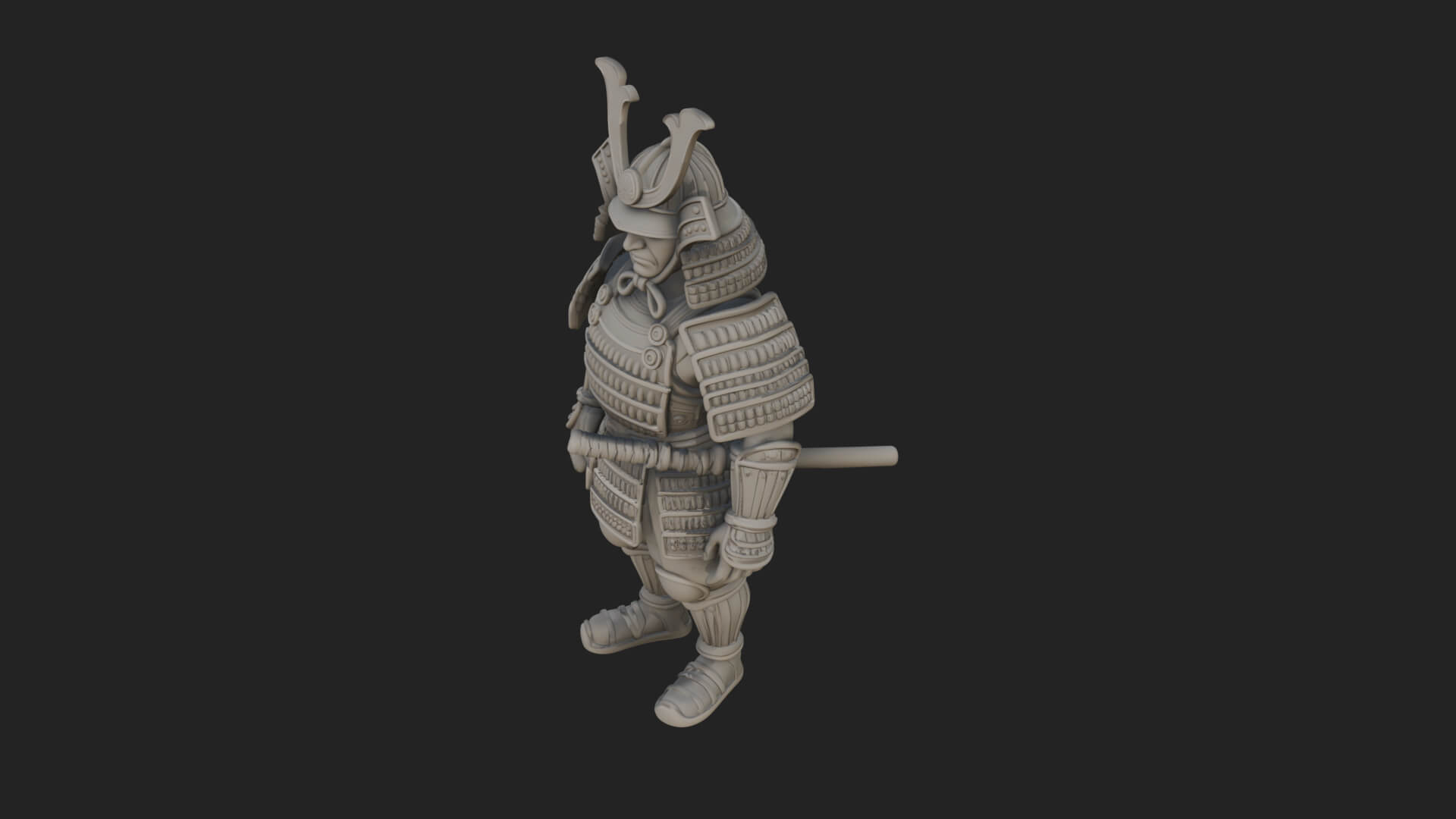 Samurai Armor Display Statue Design 6 3D Print Model 3D Model