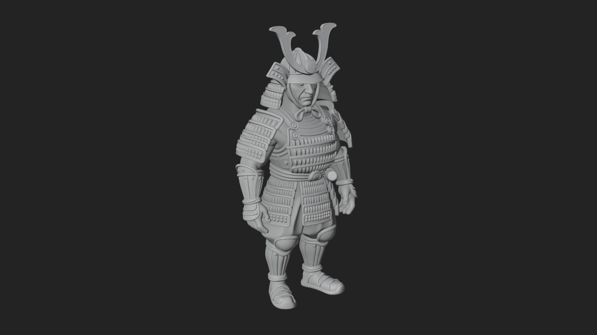 Samurai Armor Display Statue Design 6 3D Print Model 3D Model