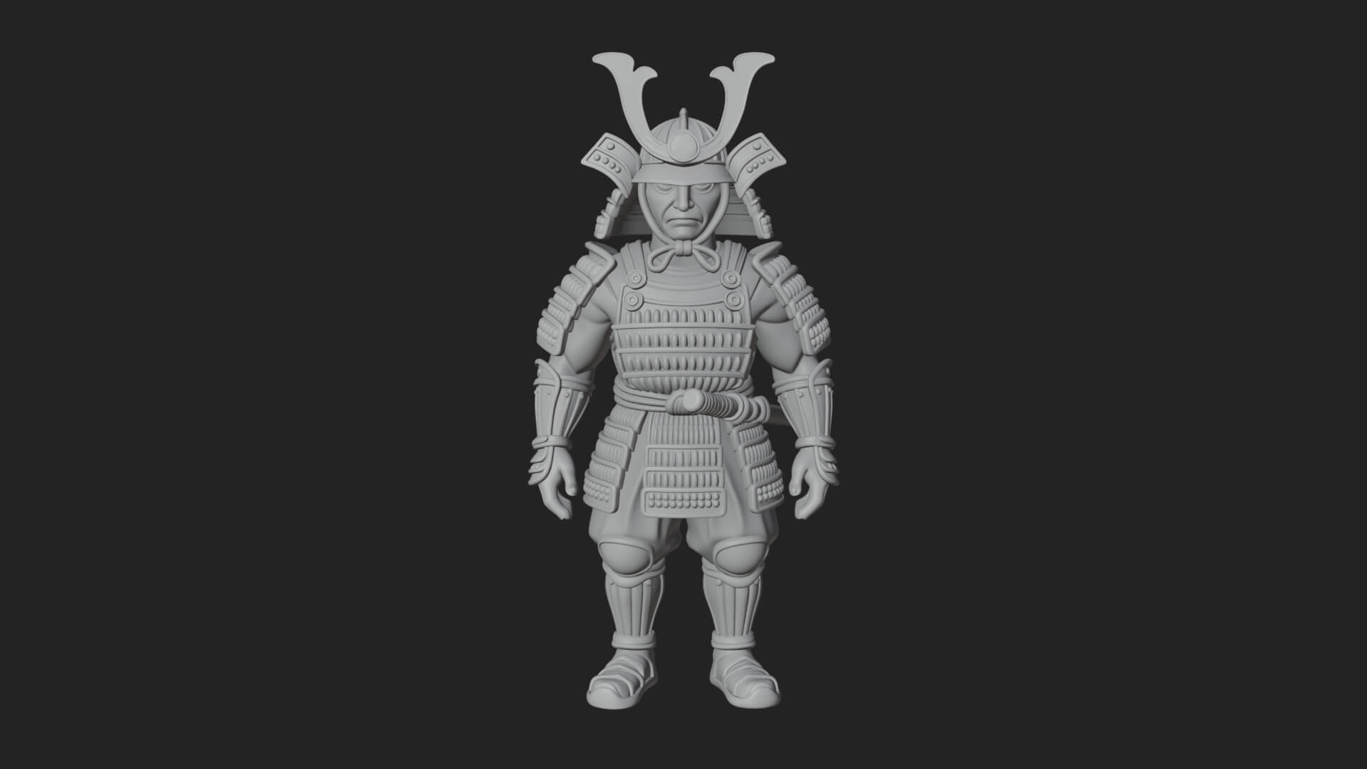 Samurai Armor Display Statue Design 6 3D Print Model 3D Model