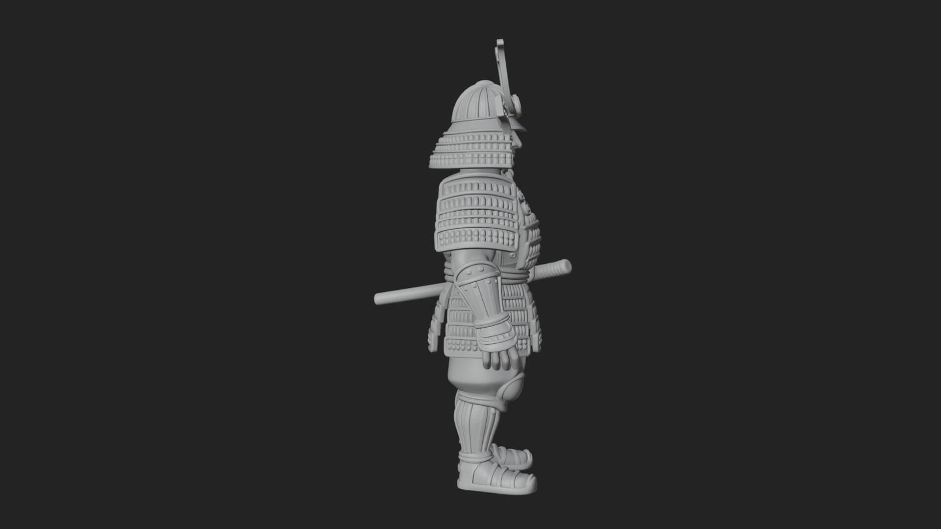 Samurai Armor Display Statue Design 6 3D Print Model 3D Model
