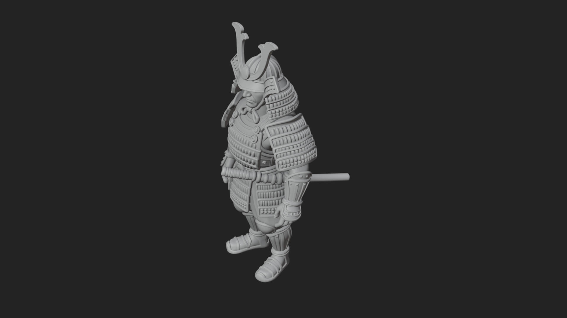 Samurai Armor Display Statue Design 6 3D Print Model 3D Model