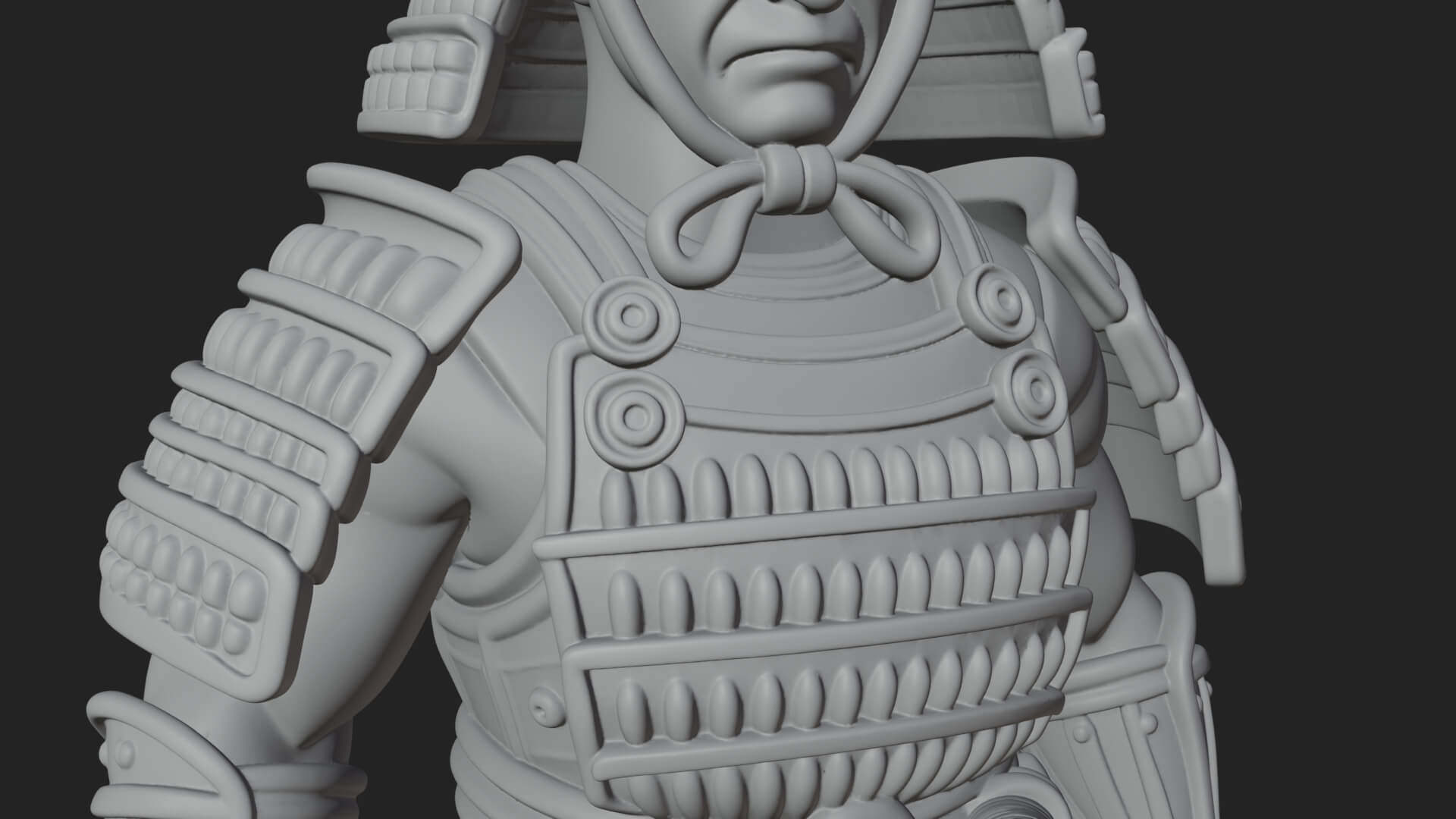 Samurai Armor Display Statue Design 6 3D Print Model 3D Model